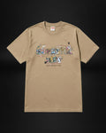 Camiseta Saint Krew de algodón beige con estampado gráfico colorido de Supreme y letras de New York City