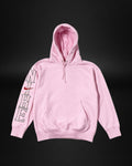 Sudadera con capucha Saint Krew Nike rosa pastel con gráfico vertical en la manga y bolsillo frontal tipo canguro